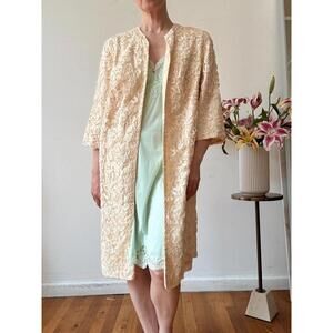 Vintage 1950s Ivory Soutache Lace Coat
